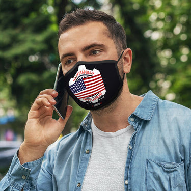Personalized Dog Mask Gift Idea - Happy Labor Happy America Flag In The Middle For Dog Lovers - Cloth Mask